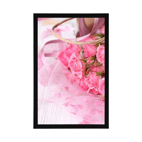 POSTER ROMANTISCHER ROSA ROSENSTRAUSS - BLUMEN - POSTER