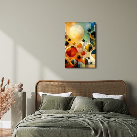 WANDBILD ABSTRAKTION MIT KREISEN UND FARBEN - ABSTRAKTE BILDER - BILDER