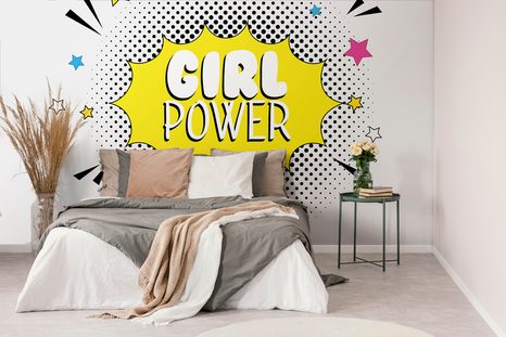 SELBSTKLEBENDE TAPETE MIT POP-ART-AUFSCHRIFT - GIRL POWER - POP-ART-TAPETEN - TAPETEN