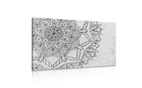 KÉP MANDALA TÉLI MOTÍVUMMAL FEKETE FEHÉRBEN - FEKETE-FEHÉR KÉPEK - KÉPEK