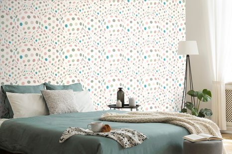 TAPETA ILUZE BAREVNÝCH KULIČEK - VZOROVANÉ TAPETY - TAPETY