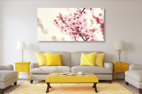 WANDBILD ROSA KIRSCHBAUMBLÜTEN - BILDER BLUMEN - BILDER