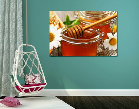 WANDBILD HONIGBECHER - BILDER VON ESSEN UND GETRÄNKEN - BILDER