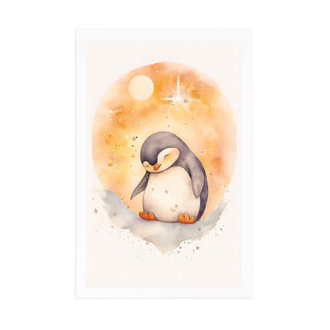 PLAKAT ROZMARZONY PINGWIN - WYMARZONE ZWIERZĘTA - PLAKATY