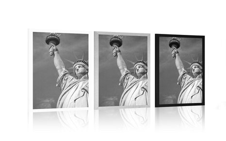 PLAKÁT SOCHA SVOBODY V ČERNOBÍLÉM PROVEDENÍ - ČERNOBÍLÉ - PLAKÁTY