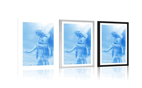 PLAGÁT S PASPARTOU NÁDHERNÝ ANJEL NA NEBI - ANJELI - PLAGÁTY