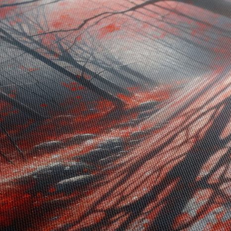 OBRAZ CESTA RUDÝM LESEM - OBRAZY LES - OBRAZY