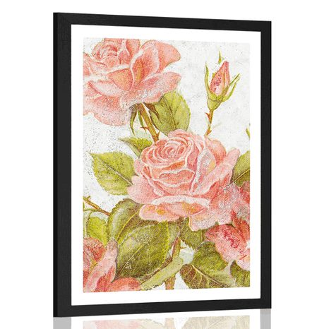 POSTER – BOUQUET VINTAGE DI ROSE - FIORI - POSTER