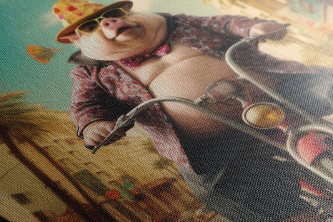 OBRAZ PRASA NA MOPEDE V ULICIACH LAS VEGAS - DOVIDO CHALLENGE - OBRAZY