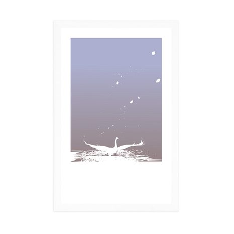 POSTER – STORIA DEL CIGNO CON PASSEPARTOUT - MOTIVI DALLA NOSTRA OFFICINA - POSTER