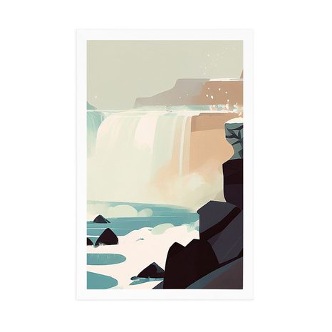 PLAKÁT MODERNÍ PROVEDENÍ VODOPÁDU - VODOPÁDY - PLAKÁTY