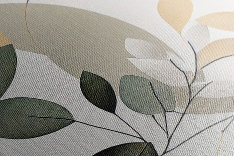 OBRAZ BOHO LÍSTKY V KRUHOCH - OBRAZY STROMY A LISTY - OBRAZY