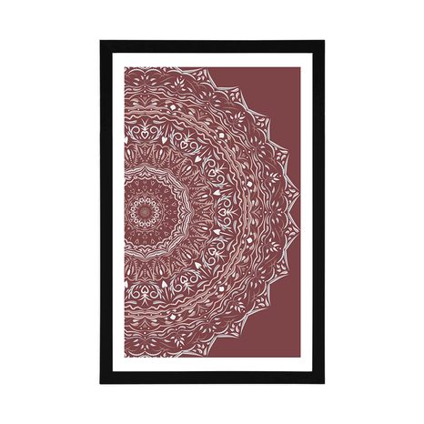POSTER – MANDALA IN STILE VINTAGE IN TONALITÀ ROSA - FENG SHUI - POSTER