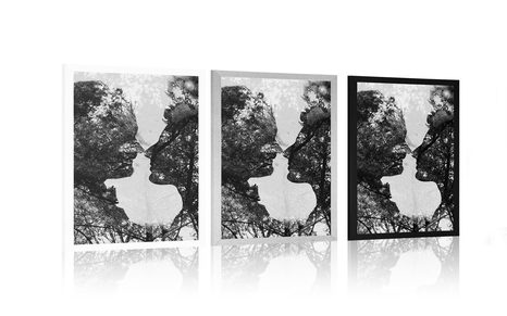 POSTER FORM DER LIEBE IN SCHWARZ-WEISS - SCHWARZ-WEISS - POSTER