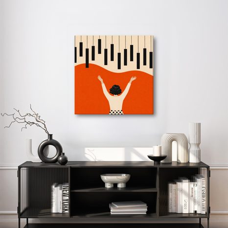 WANDBILD FRAUEN DIRIGIEREN KLAVIER - MUSIKBILDER - BILDER