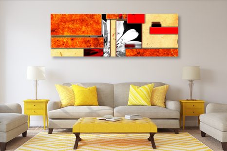 KÉP NARANCSSÁRGA VIRÁG ABSZTRAKCIÓ - ABSZTRAKT KÉPEK - KÉPEK