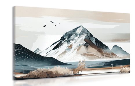 CANVAS PRINT PICTURESQUE MOUNTAINS IN SCANDINAVIAN STYLE - PICTURES MOUNTAINS - PICTURES