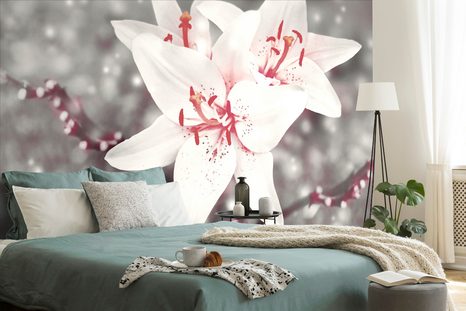 WALL MURAL THE SECRET OF THE LILY - WALLPAPERS FLOWERS - WALLPAPERS