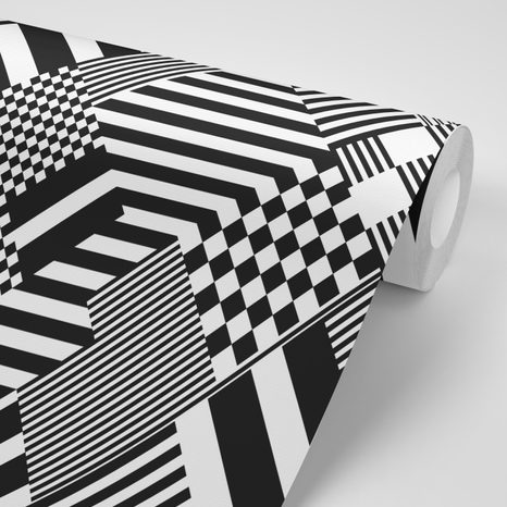 SELBSTKLEBENDE TAPETE DEZENTE SCHWARZ-WEISSE MUSTER - SELBSTKLEBENDE TAPETEN - TAPETEN