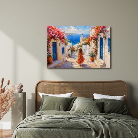 WANDBILD SOMMERLICHE GASSE ZUM MEER - BILDER MEER UND STRAND - BILDER