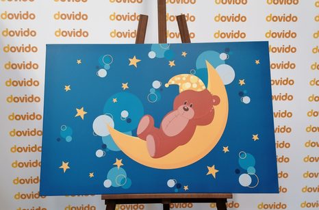 OBRAZ MEDVEDÍK NA MESIAČIKU - DETSKÉ OBRAZY - OBRAZY