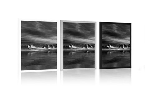 POSTER FUTURISTIC PLANET IN BLACK AND WHITE - BLACK AND WHITE - POSTERS