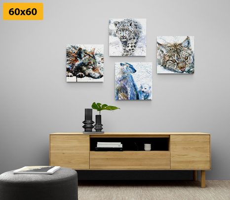 SET DI QUADRI – ANIMALI IN INTERESSANTE VERSIONE ACQUERELLO - COLLEZIONI DI QUADRI - STAMPE E QUADRI