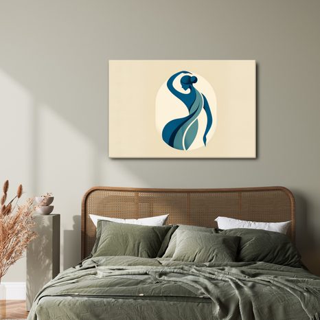 WANDBILD ELEGANTE SILHOUETTE IN BLAU - WANDBILDER FRAUEN - BILDER