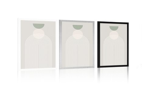 POSZTER STÍLUSOS SZIVÁRVÁNY FÉLKÖRREL MID-CENTURY. - MOTÍVUMOK A MŰHELYÜNKBŐL - POSZTEREK