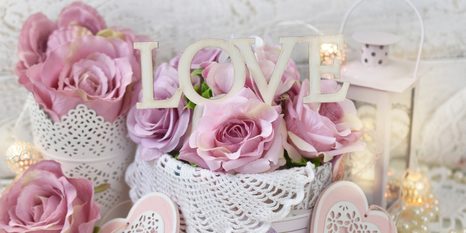 OBRAZ VINTAGE DEKORACE S NÁPISEM LOVE - VINTAGE A RETRO OBRAZY - OBRAZY