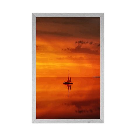 PLAKÁT OSAMĚLÁ LOĎKA NA ŠIRÉM MOŘI - PŘÍRODA - PLAKÁTY