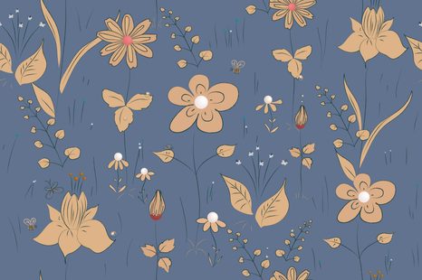 SELBSTKLEBENDE TAPETE WIESENBLUMEN IN BLAU - SELBSTKLEBENDE TAPETEN - TAPETEN