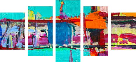 TABLOU 5-PIESE OPERA DE ARTA ABSTRACTĂ - TABLOURI ABSTRACTE - TABLOURI