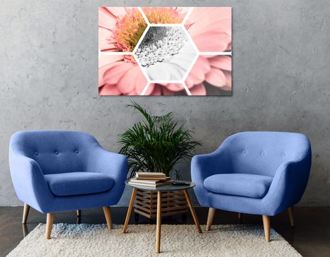 КАРТИНА НА ПЛАТНО – ГЕРГИНА В ШЕСТОЪГЪЛНИК - КАРТИНИ С ЦВЕТЯ - КАРТИНИ