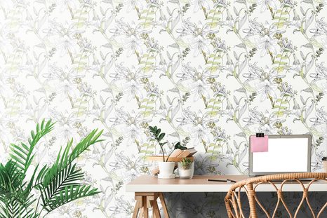 SAMOLEPÍCÍ TAPETA KRESLENÁ LILIE - SAMOLEPÍCÍ TAPETY - TAPETY