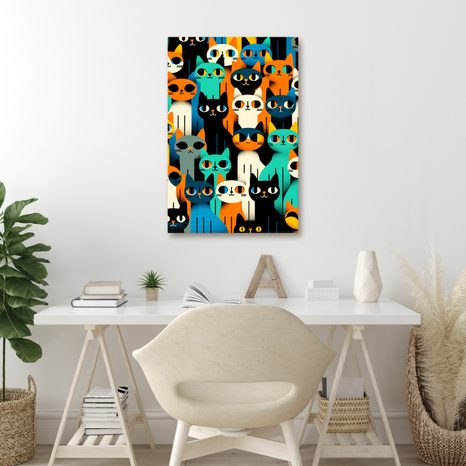OBRAZ PESTRÁ KOČIČÍ MOZAIKA - PICTURES CATS - PICTURES