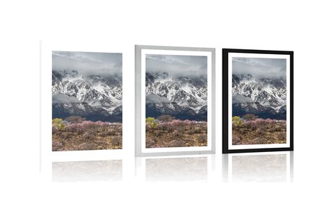 AFFICHE AVEC PASSE-PARTOUT – PAYSAGE DE MONTAGNE UNIQUE - NATURE - AFFICHES