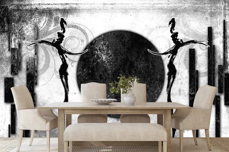 TAPETA AFRICKÝ TANEC V ČERNOBÍLÉM - ČERNOBÍLÉ TAPETY - TAPETY