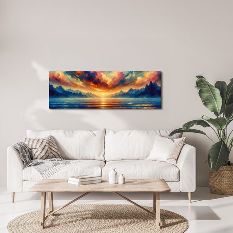 OBRAZ KLIDNÁ VODNÍ HLADINA PŘI ZÁPADU - OBRAZY VÝCHOD A ZÁPAD SLUNCE - OBRAZY