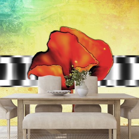 SELF ADHESIVE WALLPAPER ABSTRACT POPPIES - SELF-ADHESIVE WALLPAPERS - WALLPAPERS