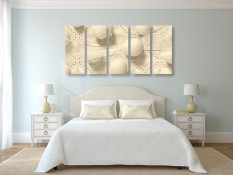 5-RÉSZES KÉP VAGÁNY SZÉPIA KIVITELBEN - FEKETE-FEHÉR KÉPEK - KÉPEK