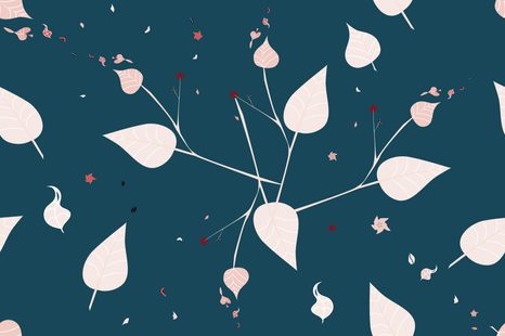 PAPIER PEINT – FEUILLES DÉLICATES EN BLEU - PAPIERS PEINTS NATURE - PAPIERS PEINTS PANORAMIQUES