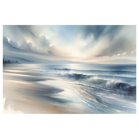 WANDBILD RUHIGES MEER BEI MORGENDÄMMERUNG - BILDER MEER UND STRAND - BILDER