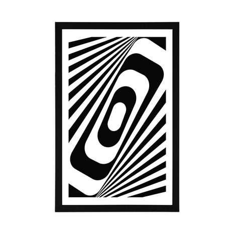 POSTER CU PASSEPARTOUT ILUZIE ÎN ALB-NEGRU - ALB-NEGRU - POSTERE
