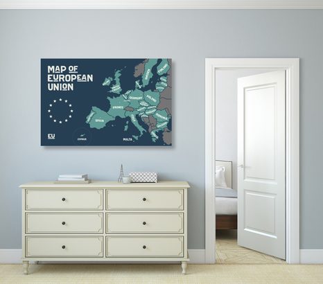 SLIKA POUČNI ZEMLJEVID Z IMENI DRŽAV EVROPSKE UNIJE - SLIKE ZEMLJEVIDI - SLIKE