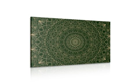 OBRAZ DETAILNÍ OZDOBNÁ MANDALA V ZELENÉ BARVĚ - OBRAZY FENG SHUI - OBRAZY