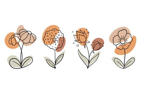 SELF ADHESIVE WALLPAPER MINIMALISTIC FLOWERS - SELF-ADHESIVE WALLPAPERS - WALLPAPERS