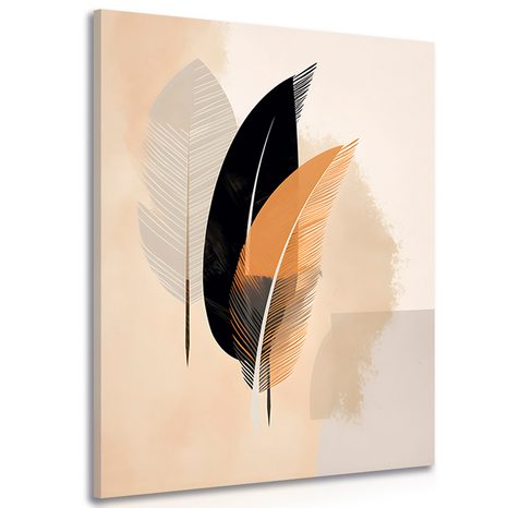 CANVAS PRINT ABSTRACT FEATHER SHAPES - PICTURES OF ABSTRACT SHAPES - PICTURES