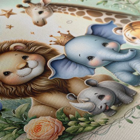 WANDBILD KINDER-SAFARI-TEAM - KINDERBILDER TIERE - BILDER