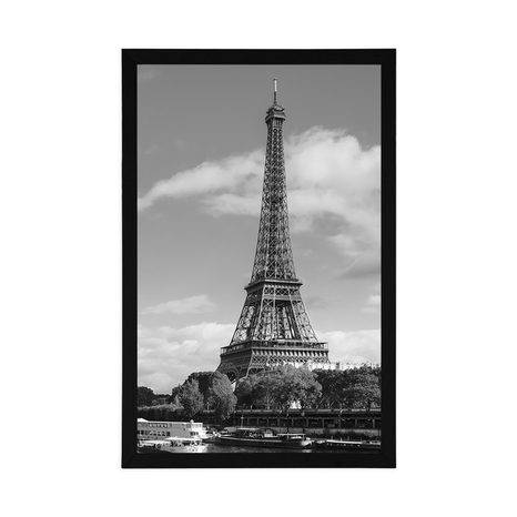 POSTER – PANORAMA MERAVIGLIOSO DI PARIGI IN BIANCO E NERO - NERO E BIANCO - POSTER